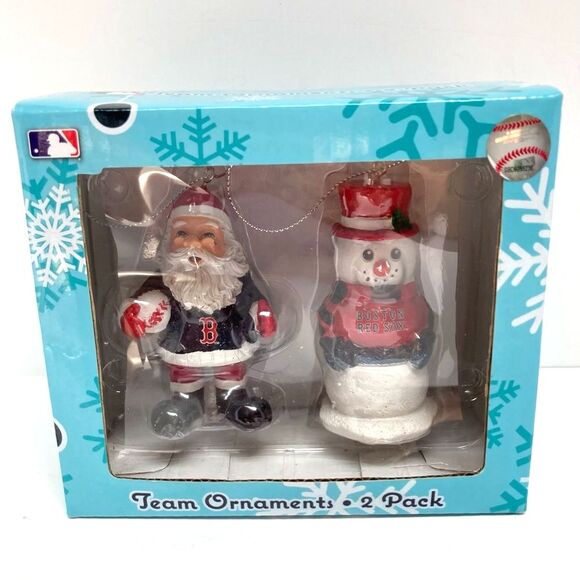 MLB Boston Red Sox Christmas Tree Holiday Ornaments  2 Pack - Picture 2 of 8